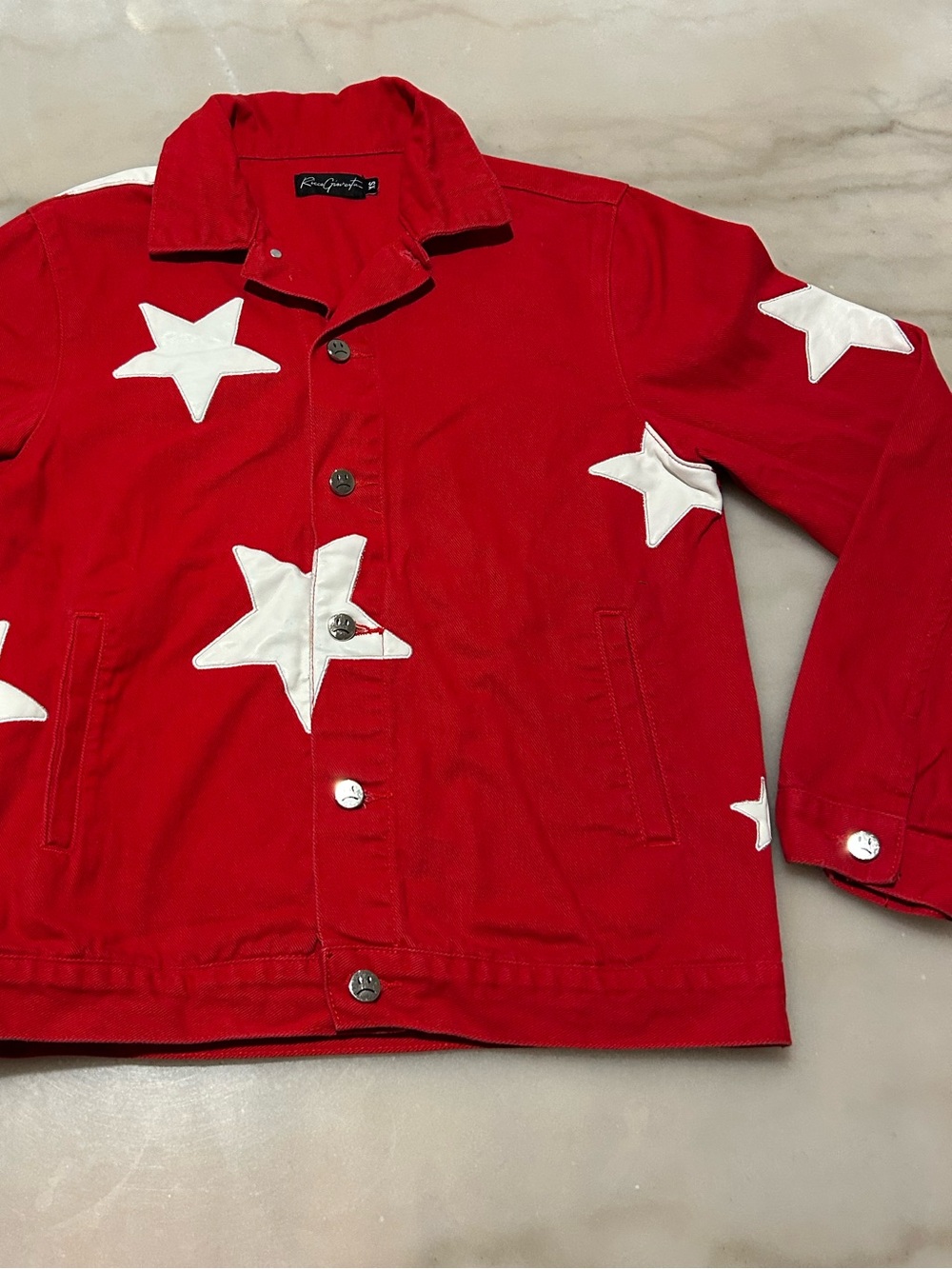 Ricco Gioventu Red Star Denim Jacket - Size XS